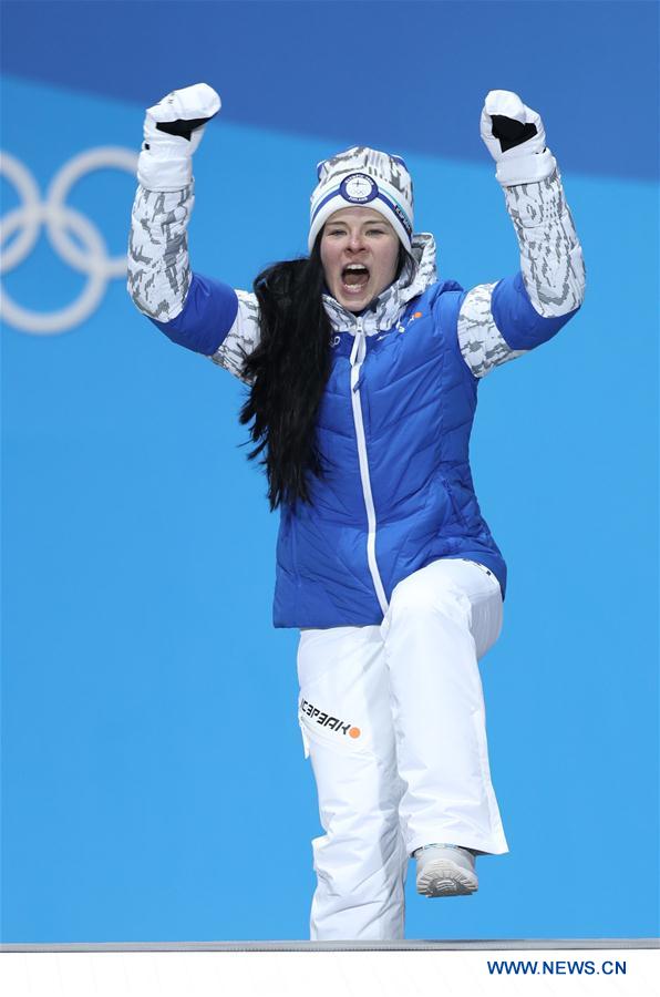 (SP)OLY-SOUTH KOREA-PYEONGCHANG-CROSS-COUNTRY SKIING-LADIES' 7.5KM+7.5KM SKIATHLON-MEDAL CEREMONY