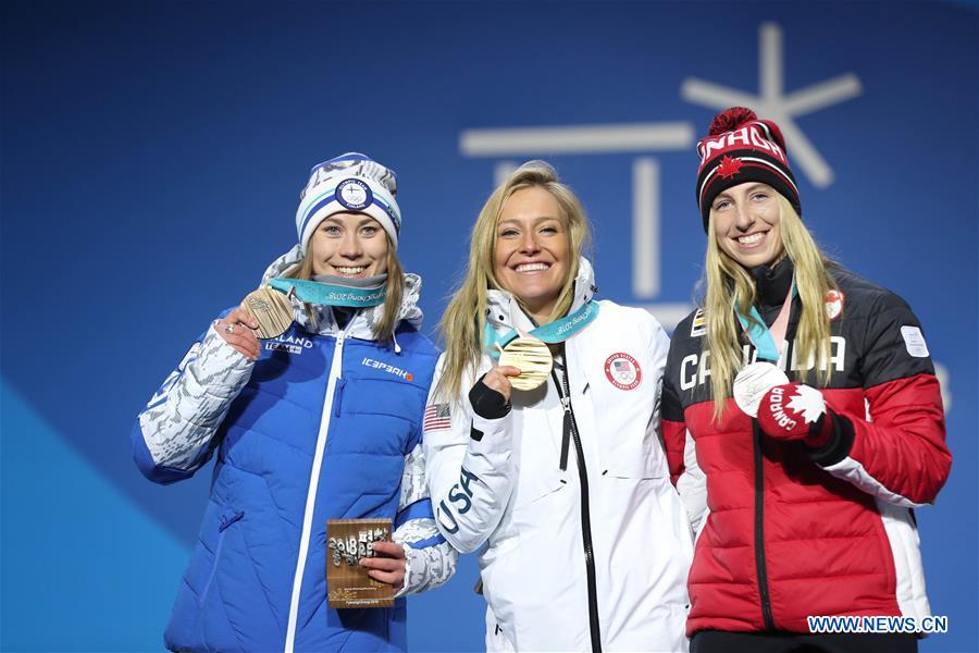 (SP)OLY-SOUTH KOREA-PYEONGCHANG-SNOWBOARD-LADIES' SLOPESTYLE-MEDAL CEREMONY