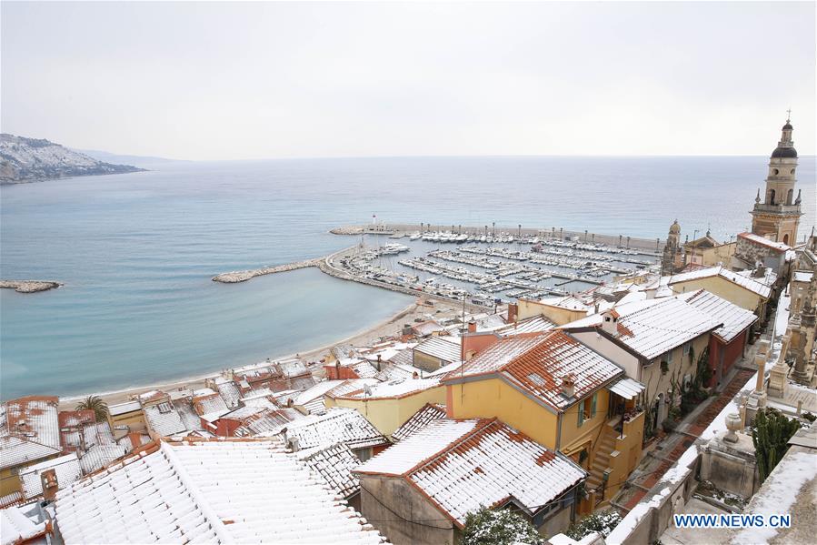 FRANCE-MENTON-WEATHER-SNOW