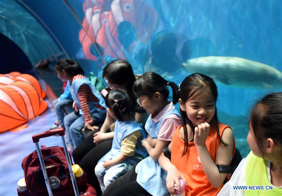 CHINA-QINGDAO-OCEAN PARK-CHILDREN-SLEEPOVER (CN)