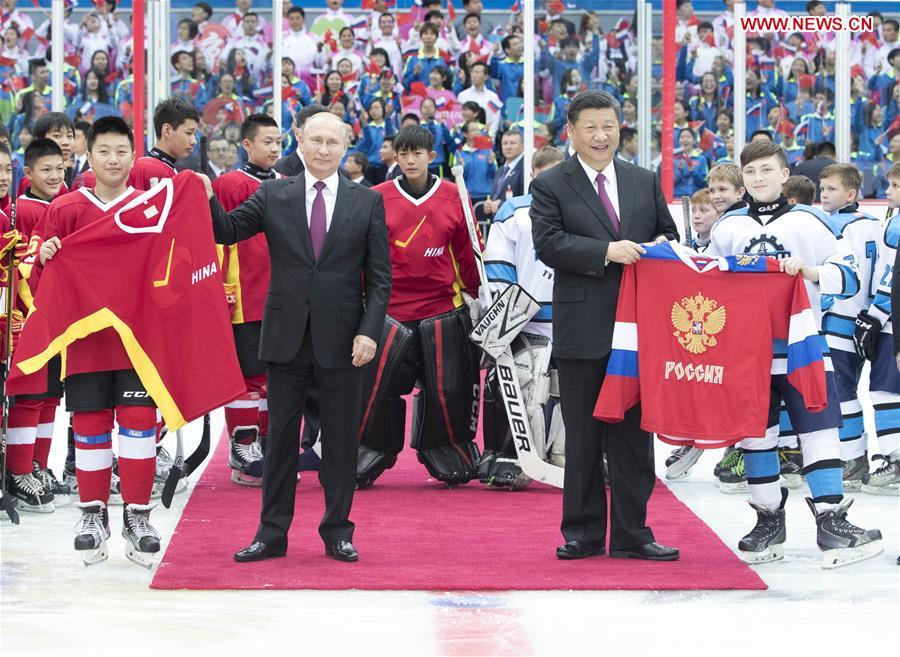 CHINA-TIANJIN-XI JINPING-RUSSIA-PUTIN-ICE HOCKEY (CN)