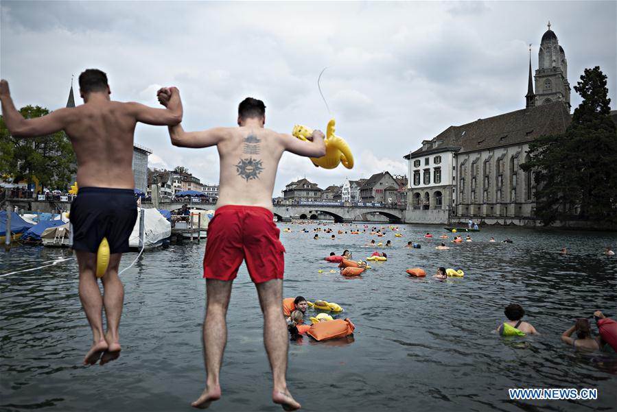 SWITZERLAND-ZURICH-LIMMAT-SWIMMING