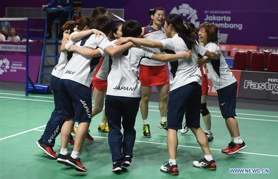 (SP)INDONESIA-JAKARTA-ASIAN GAMES-BADMINTON-WOMEN'S TEAM FINAL