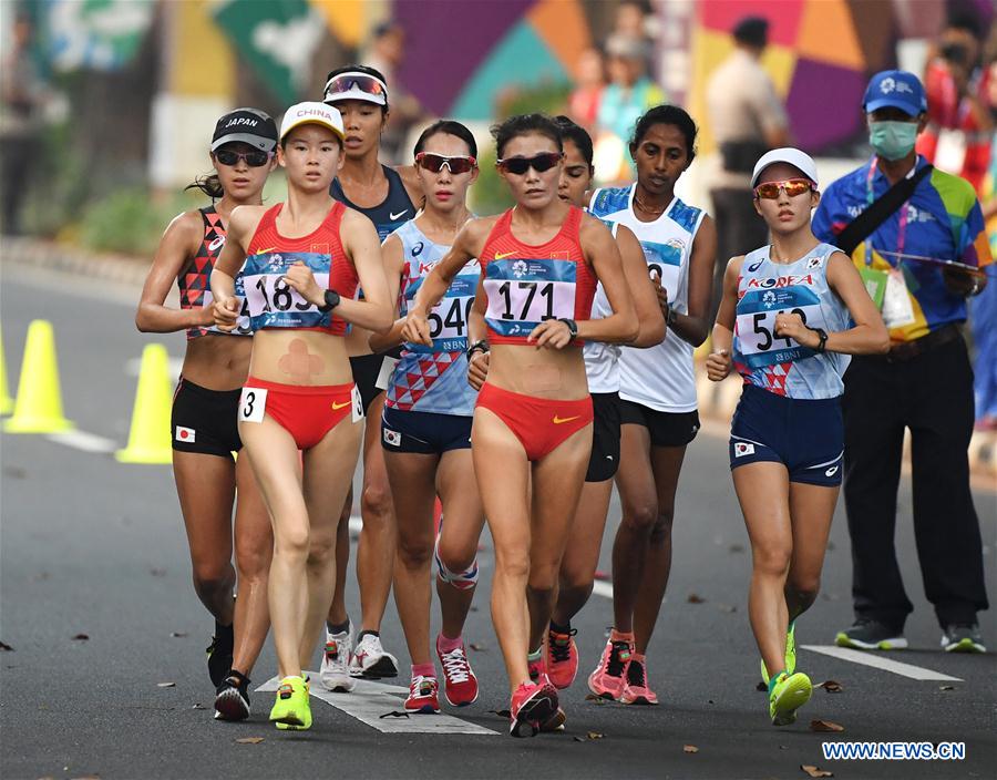 (SP)INDONESIA-JAKARTA-ASIAN GAMES-ATHLETICS-WOMEN'S 20KM WALK