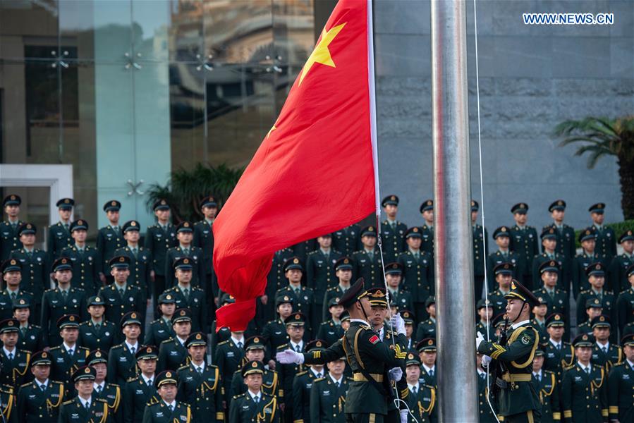 CHINA-MACAO-NATIONAL DAY-PLA-FLAG RAISING CEREMONY (CN)