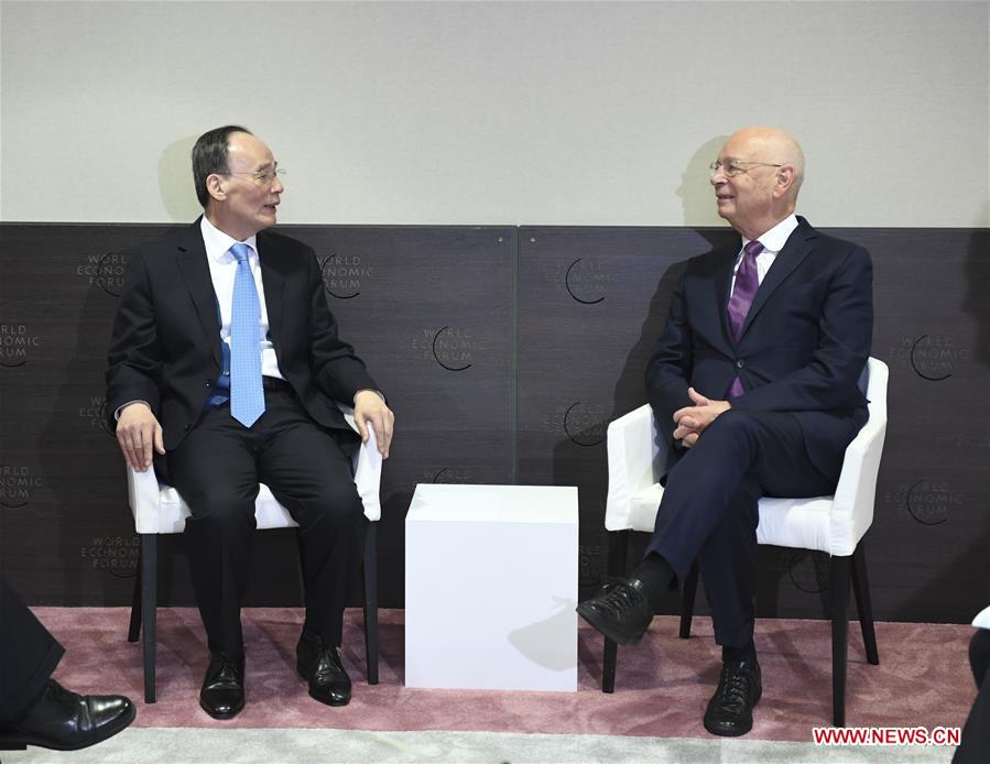 SWITZERLAND-DAVOS-WANG QISHAN-WEF