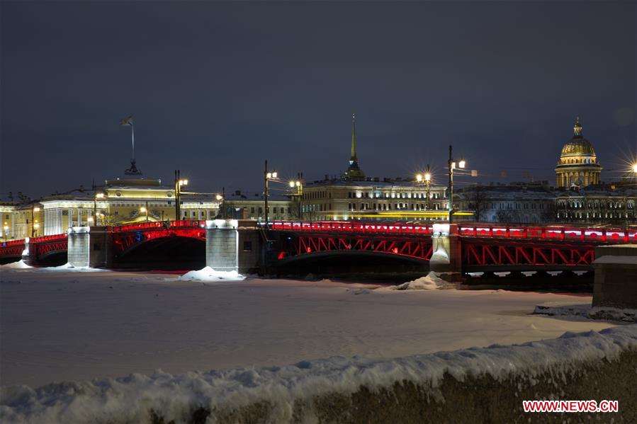 RUSSIA-ST. PETERSBURG-PALACE BRIDGE-CHINESE LUNAR NEW YEAR