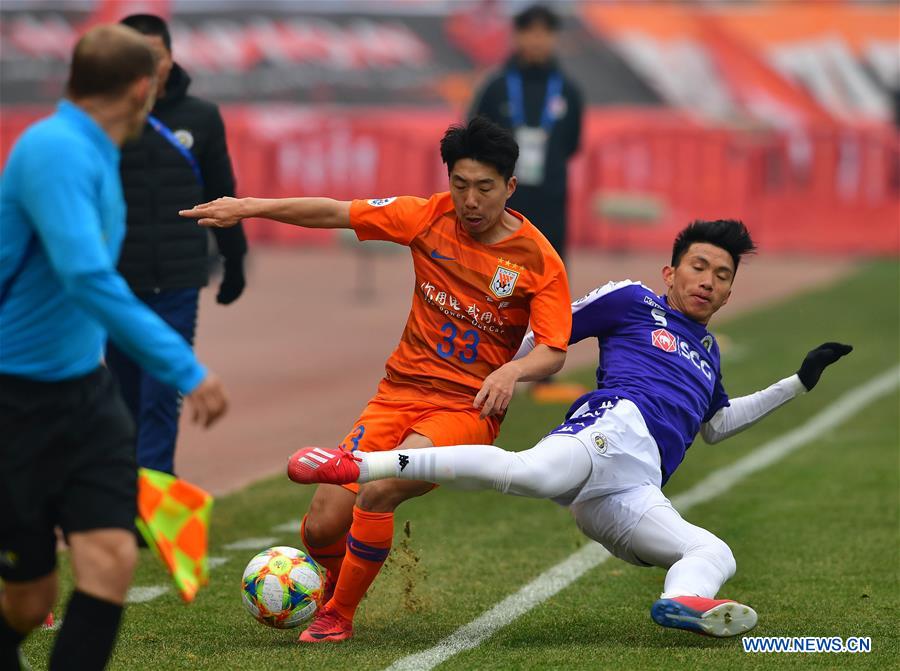 (SP)CHINA-SHANDONG-JINAN-AFC CHAMPIONS LEAGUE-PLAY OFF-LUNENG VS HANOI FC