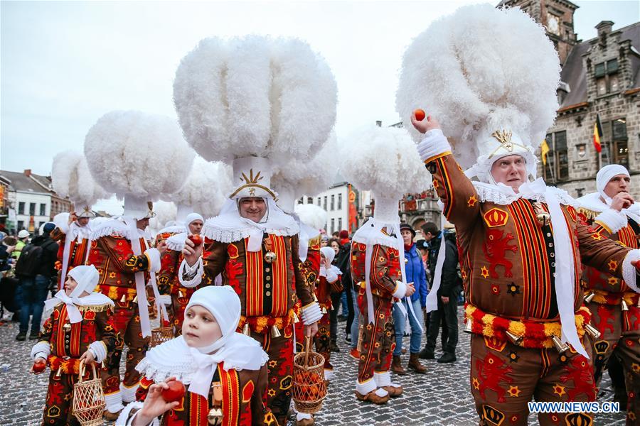 BELGIUM-BINCHE-CARNIVAL-PARADE