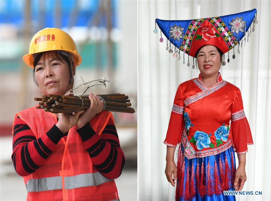 CHINA-NANNING-FEMALE CONSTRUCTION WORKERS-DRESS (CN)