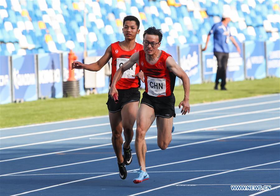 (SP)ITALY-NAPLES-SUMMER UNIVERSIADE 2019-ATHLETICS-MEN'S 4x100 RELAY