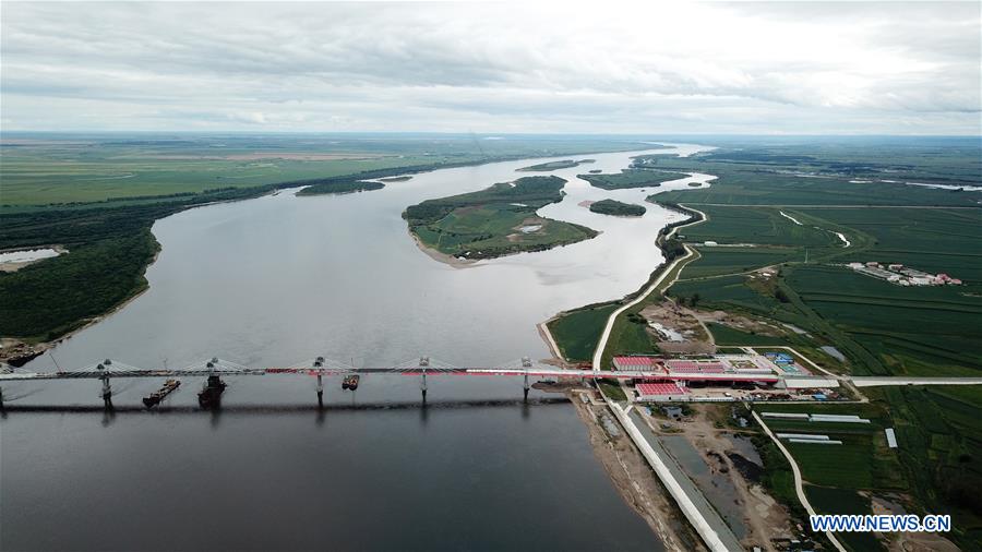 CHINA-HEILONGJIANG-CHINA-RUSSIA HIGHWAY BRIDGE-CONSTRUCTION (CN)