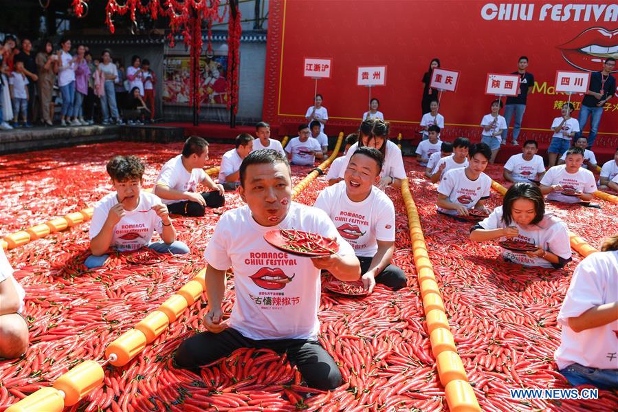 CHINA-ZHEJIANG-HANGZHOU-CHILI EATING COMPETITION (CN)