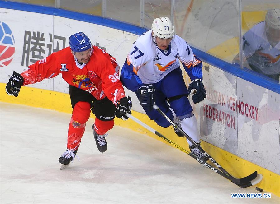 (SP)CHINA-JILIN CITY-ICE HOCKEY-SILK ROAD SUPREME HOCKEY LEAGUE-TSEN TOU VS HUMO(CN)