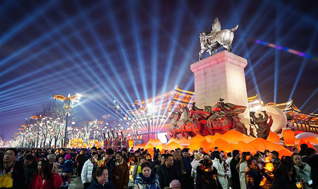 Colourful lights illuminate Xi'an during Spring Festival