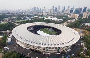 Aerial view of Gelora Bung Karno (GBK) Main Stadium in Jakarta