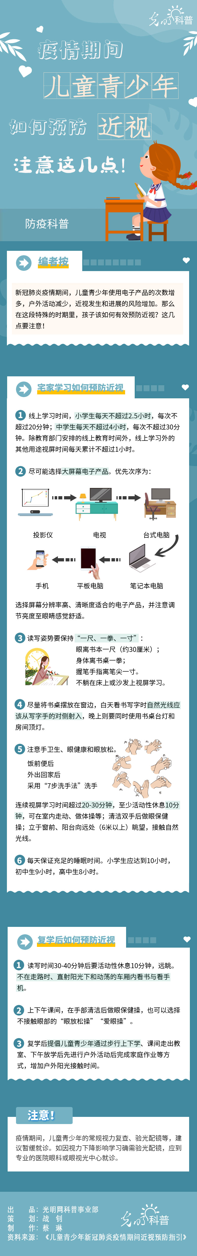 【防疫科普】疫情期間兒童青少年如何預防近視？注意這幾點,！